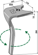 Kreiseleggenzinken, linke Ausführung, L=290 mm, für Kuhn - More 1