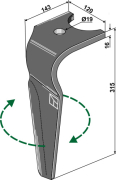 Kreiseleggenzinken, rechte Ausführung, L=315 mm, für Kuhn - More 1