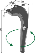 Kreiseleggenzinken, linke Ausführung, L=310 mm, für Emy-Elenfer, Rabe, Sauerburger, Aio - More 1