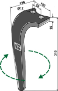 Kreiseleggenzinken, rechte Ausführung, L=310 mm, für Emy-Elenfer, Rabe, Sauerburger, Aio - More 1