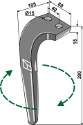 Kreiseleggenzinken, rechte Ausführung, L=280 mm, für Rabe - More 1