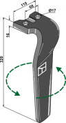 Kreiseleggenzinken, linke Ausführung, L=320 mm, für Kuhn - More 1