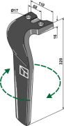 Kreiseleggenzinken, rechte Ausführung, L=320 mm, für Kuhn - More 1