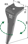 Kreiseleggenzinken, rechte Ausführung, L=350 mm, für Amazone - More 1