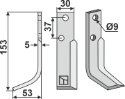 Fräsmesser, linke Ausführung, L= 153 mm, für Nibbi, Bruno-Decimo - More 1