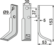 Fräsmesser, rechte Ausführung, L= 153 mm, für Nibbi, Bruno-Decimo - More 1