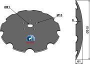 Gezahnte Scheibe - Ø510 x 6 mm, für BBG, Amazone - More 1