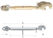 Fanghaken-Oberlenker mit Gabelgelenkkopf, Kat. 2-3, L= 600 - 920 mm, M36 x 3 mm - More 1