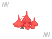 Funnel set 6 pcs, plastic, orange - More 1