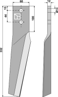 Kreiseleggenzinken, linke Ausführung, L=332 mm, für Falc, Maschio, Gaspardo, Köckerling, Moreni