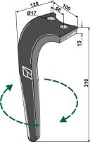 Kreiseleggenzinken, rechte Ausführung, L=310 mm, für Emy-Elenfer, Rabe, Sauerburger, Aio