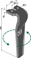 Kreiseleggenzinken, linke Ausführung, L=320 mm, für Kuhn