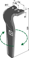 Kreiseleggenzinken, rechte Ausführung, L=320 mm, für Kuhn