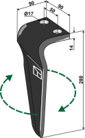 Kreiseleggenzinken, rechte Ausführung, L=280 mm, für Maschio, Gaspardo