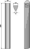 Kreiseleggenzinken, L=290 mm, für Accord, Carraro, Howard