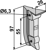 Metal sowing coulter wedge