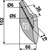 Metal sowing coulter wedge