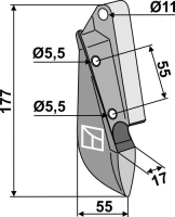 Metal sowing coulter