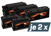 Starterbatterie-Set 12V 90-140AH 10-tlg.