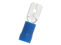 Flachstecker teilisoliert blau 6,3mm f. 1,5-2,5mm² (100 Stück)