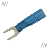Schrumpf-Kabelschuh U-Form teilisoliert Blau 0,5 - 1,0 mm²