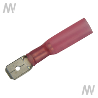 Schrumpf-Flachstecker teilisoliert Rot 0,5 - 1,0 mm²