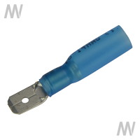 Schrumpf-Flachstecker teilisoliert Blau 1,5 - 2,5 mm²