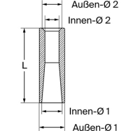 Einschweißbuchse L= 131 mm, Konus= 36 auf 24,5 mm