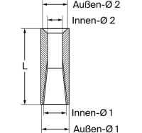 Einschweißbuchse L= 120 mm, Konus= 36 auf 24,5 mm