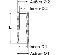 Welding bush L= 120 mm, cone= 36 to 24,5 mm