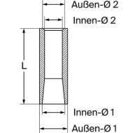 Welding bush L= 120 mm, cone= 36 to 28 mm