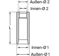 Welding bush L= 110 mm, cone= 36 to 30 mm