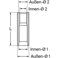 Einschweißbuchse L= 125 mm, Konus= 36 auf 30 mm