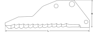 Ladewagenmesser, 377 x 127 x 5 mm, für Pöttinger