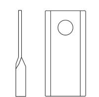 Rotorklinge VPE 25 - rechts, 105 x 48 x 4 mm, Bohrung Ø 19 mm