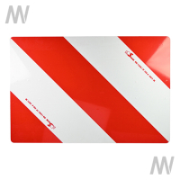 Warning sign, one-sided, left/right pointing, 423 x 282 mm