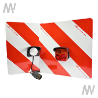 Warning sign set with front/rear illumination, 423 x 423 mm