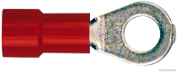 Crimp connector, ring shape, partially insulated, red, 4.3 mm, for 0.5-1,0 mm² (100 pieces)