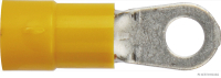 Crimp connector, ring shape, partially insulated, yellow, 4.3 mm, for 4.0-6.0 mm² (50 pieces)