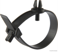 Cable tie and mounting base w.expanding rivet, polyamide, black (100 pcs)