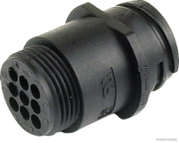 Plug & pin housing, round plug, AMP CPC connectors (2 pcs)