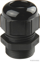 Cable gland, black, w/ PG21 (10 pieces)