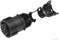 Corrugated pipe fitting, DIN plug, straight, black, 4-pole (1 piece)
