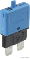 Circuit breaker, blue, w/ Reset button, up to 32V/15A