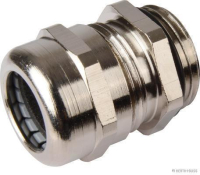 Cable gland, brass, nickel-plated w/ sealing ring, M20x1.5