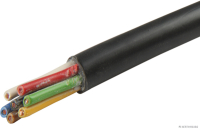 Hose cable, PVC, black, 7-core, H05VV-F, 7x1.0 mm² (50 m)