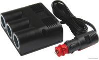 6/24V socket, 1 pole, 3-gang, DIN/ISO 4165>SAE, 95x33x85 mm
