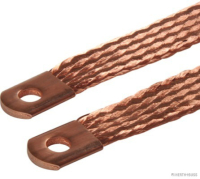 Ground strap w/ Copper sleeve, 35 mm², length 500 mm, bore 10.5/10.5 mm