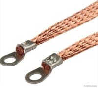 Ground strap, interference suppression, copper, uninsulated, 8 mm², length 200 mm