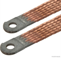 Ground strap, copper, 50 mm², length 250 mm